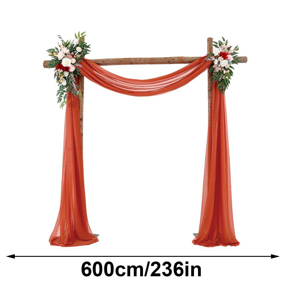 2 Panels Stretch Yarn Wedding Arch Drapes 29.53 X 236.22 In Ceremony Hanging Cloth  Birthday Party
