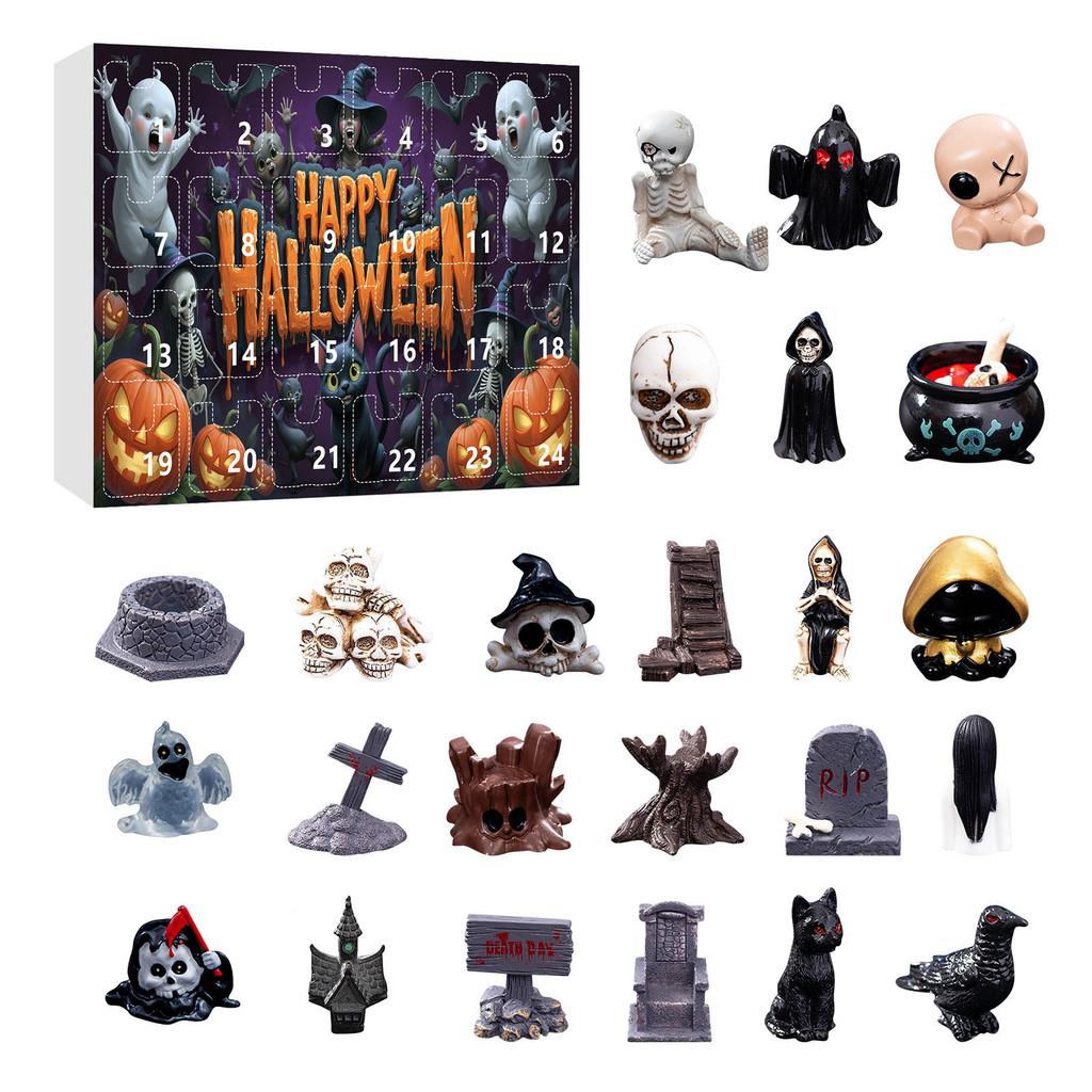 Halloween Geist Skelett Kürbis Harz Schreibtischkalender Countdown Party Dekor Für Zuhause Büro