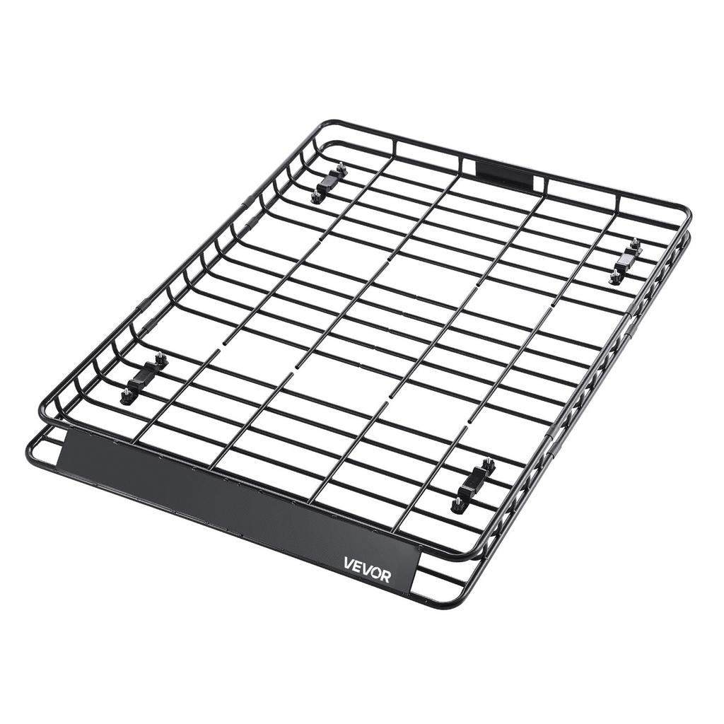 Roof Rack Basket, 1630 X 1270 X 105 Mm, Universal Rooftop Cargo Carrier with Two 900 X 1000 Mm Cargo Net, 68 Kg Max Car Top Luggage Holder, 4.1 In