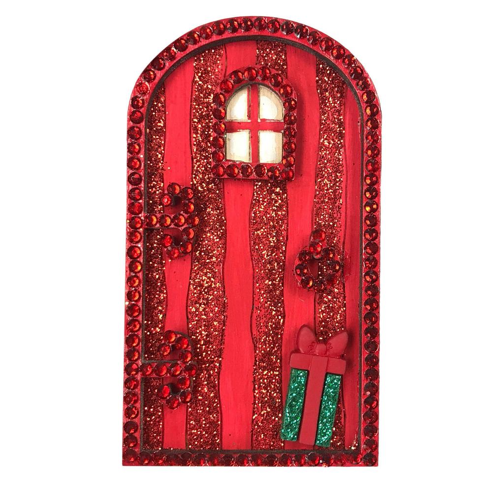 Delightful Garden Accessories Handmade Wooden Figurines with Enchanting Elf Door Window GardensStatues Decoration
