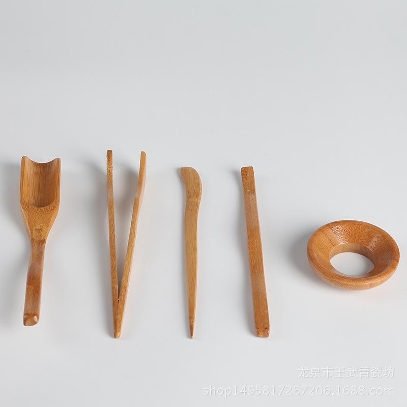 

5Pcs/set Kongfu Tea Ceremony Utensils Set Bamboo Teaspoons Tea Needle Tweezer Clips Strainer Tong Tube Teaware Acient Art Tools