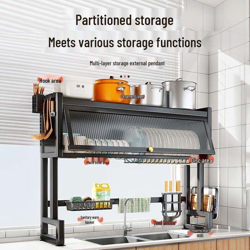 Shuaishi Kitchen Over-Sink Dish Drying Rack with Storage