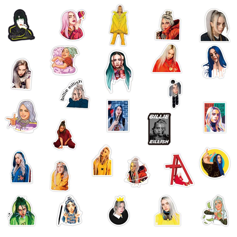 buy 30 50 pcs billie eilish american rock singer suitable for guitar mobile phone laptop skateboard at affordable prices free shipping real reviews with photos joom