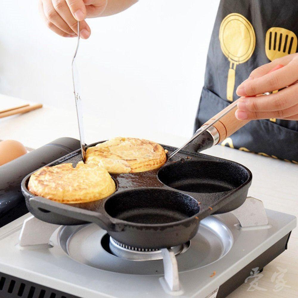Cast Iron Omelet Pan 3/4 Hole Pancake Pan Kitchen Accessories Egg Frying Pan  Steak