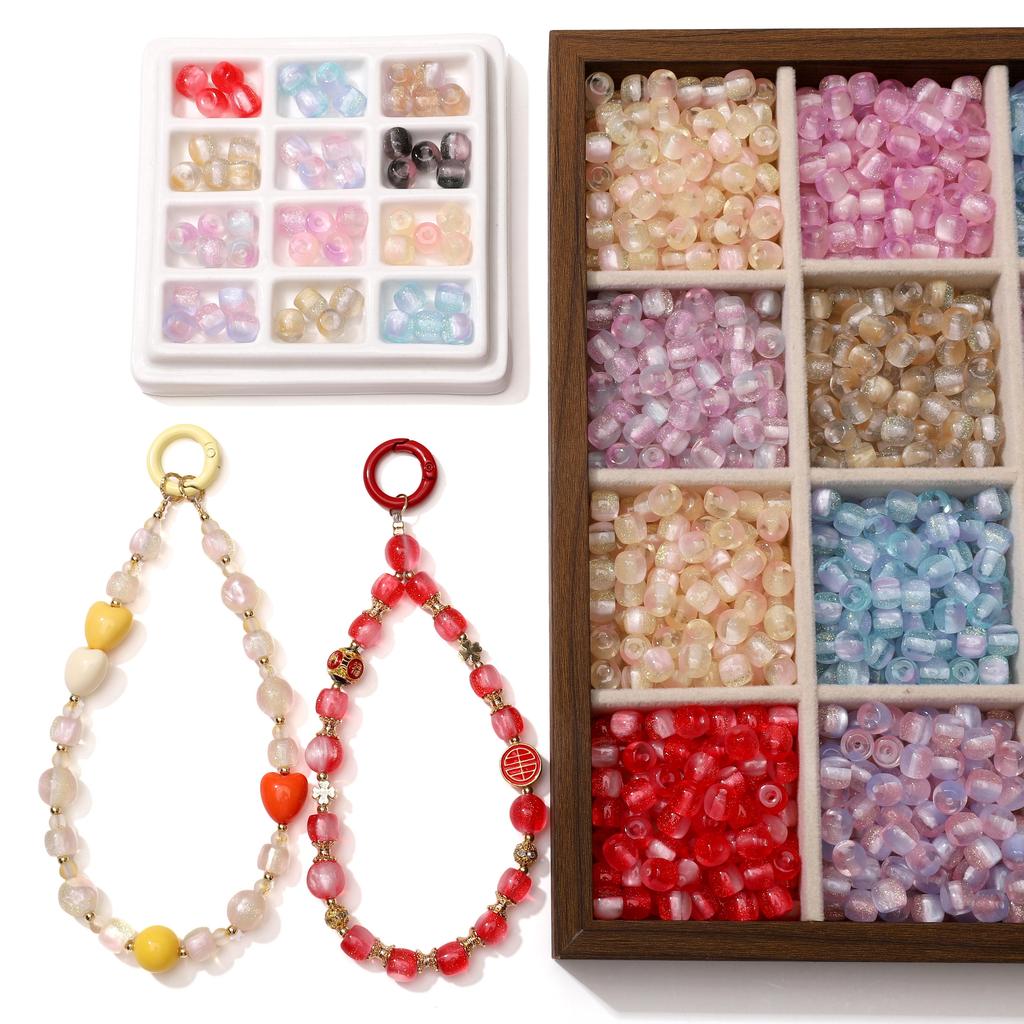 Resin Misty Cylindrical Beads for DIY Necklace Bracelet Earring Craft 10 Pcs