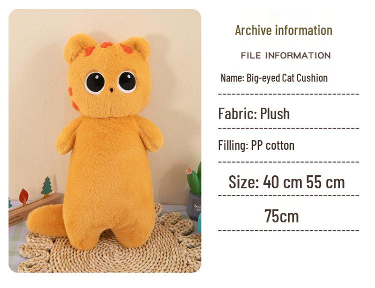 Cross-Border Big Eye Cat Long Pillow Plush Toy