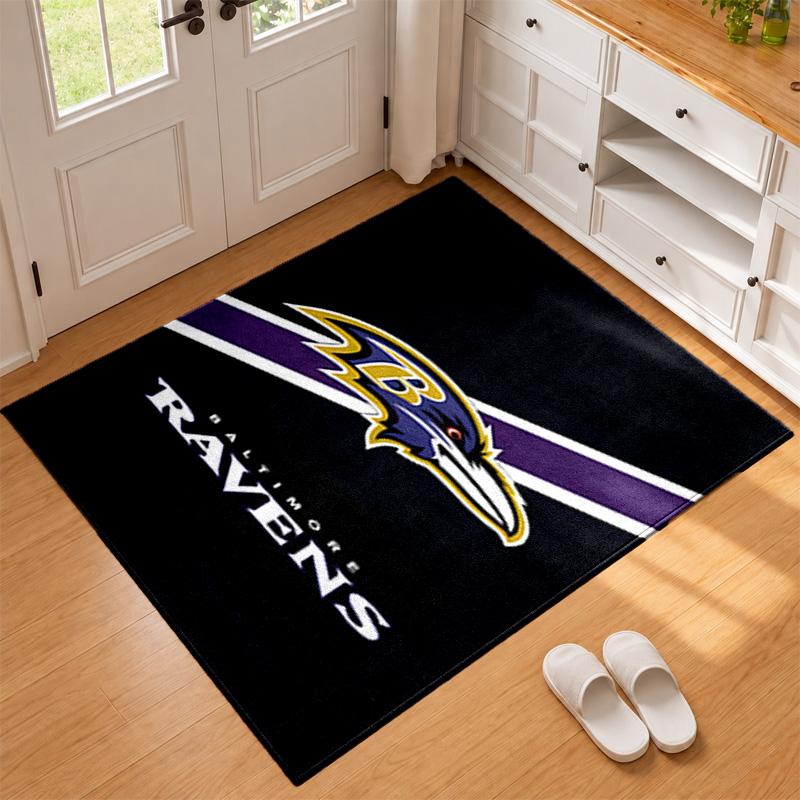 Baltimore Ravens Carpet Door Mat for Living Room or Bedroom Protective Mat Under Chair Office Decoration Christmas Gift Birthday Present