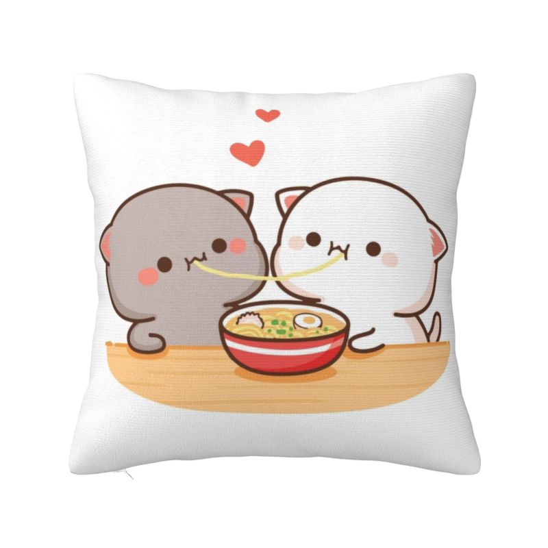 Custom Peach And Goma Eating Salad Modern Throw Pillow Cover Bedroom Decoration Car Cushion