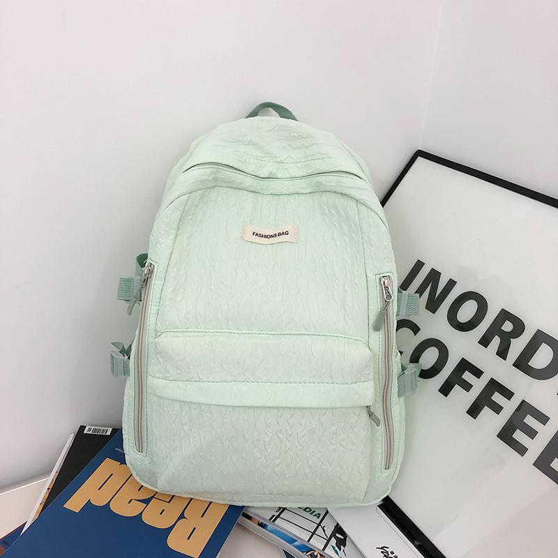 New high-value student schoolbag Korean version of fashion college style backpack large-capacity nylon cloth computer backpack tide