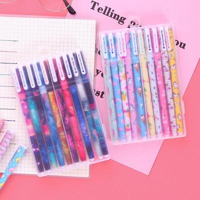 Zestaw długopisów żelowych dla studentów - 10 kolorów koreańskie artykuły papiernicze