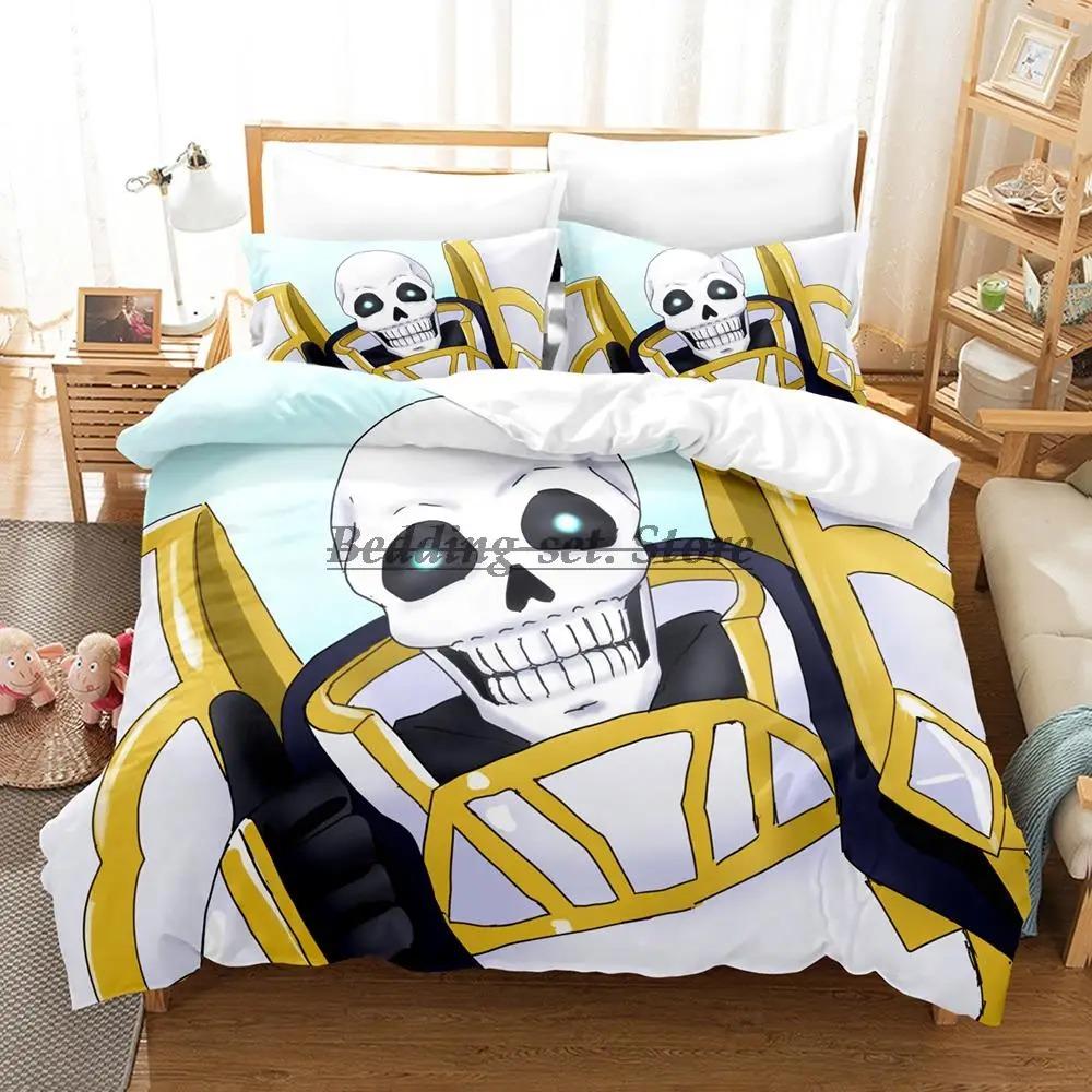 Skeleton Knight Bedding Set Single Twin Full Queen King Size Bed Set Aldult Kid Bedroom Duvetcover Sets Anime Bed Sheet Set