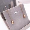 Purple Gold-Plated Rose Gold Glossy Water Drop Earrings Simple Fashion Temperament Cold Wind Rose Gold Ear Hooks
