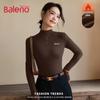 Baleno Women's Double-Sided Fleece Semi-High Collar Long Sleeve T-Shirt