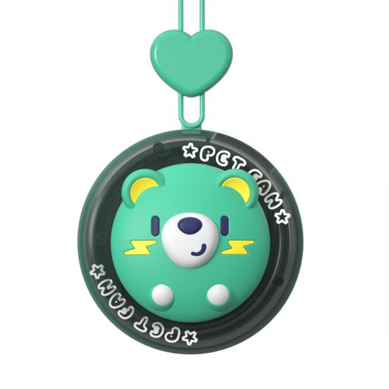 

Hanger Fan Mini Portable Round Palm-Sized Fan with Built-in Lanyard Cartoon Animal Design Multi-Speed Adjustable Cooling Panda
