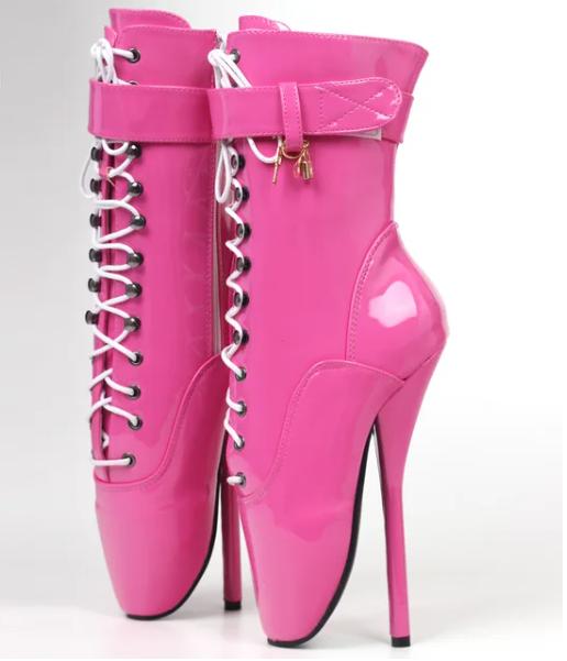 Fashion 18cm Sky-High Heels Ballet Boots Women Sexy Ankle Botas,Fetish Goth Spike Heel,Pointed Toes,Unisex Show Dance Shoes,Custom Color