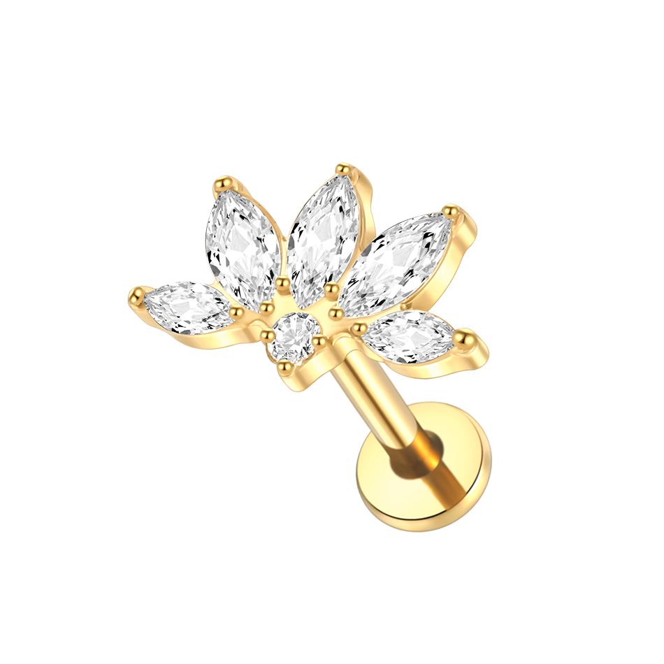 1PC Titanium Ear Piercing Cartilage Earrings Tragus Helix Pirsing Labret Piercing Cross Ear Lobe Lip Rings Daith Jewelry Women