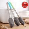 Long-Handle Rustproof Steel Wool Brush - Gentle On Hands, Ideal for Cleaning Pots, Bottles, Cans, Bowls, and Stovetops Without Shedding Residue