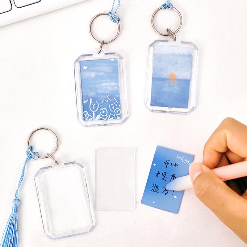 Tassel Keychain Chinese Style Acrylic Pendant For Students Graduation Wishes Transparent Keychain