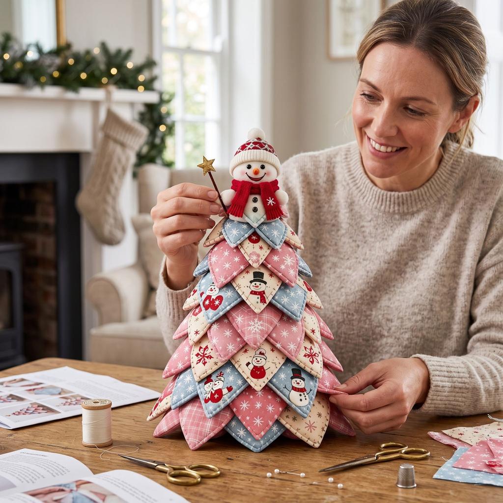 Christmas Tree Patchwork Sewing Kit - Fabric Set for Holiday Decoration