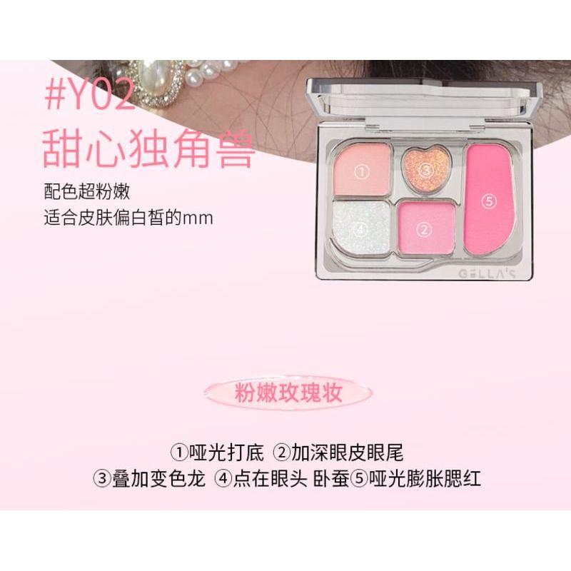GELLA'S - Fresh Oxygen Light Tone 5-Color Eyeshadow Palette - 3 Types