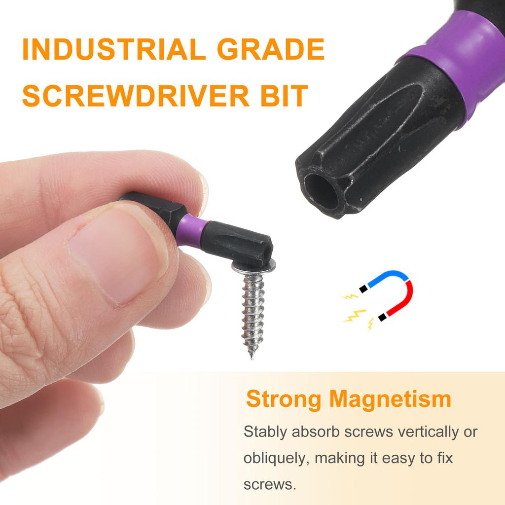 2/4/8pcs  Torx Screwdriver Bit 1/4" Hex Shank 25mm/1" TT7 - TT40 Magnetic Star 6 Point Head Hex Bits Screw Driver Bit W Hole