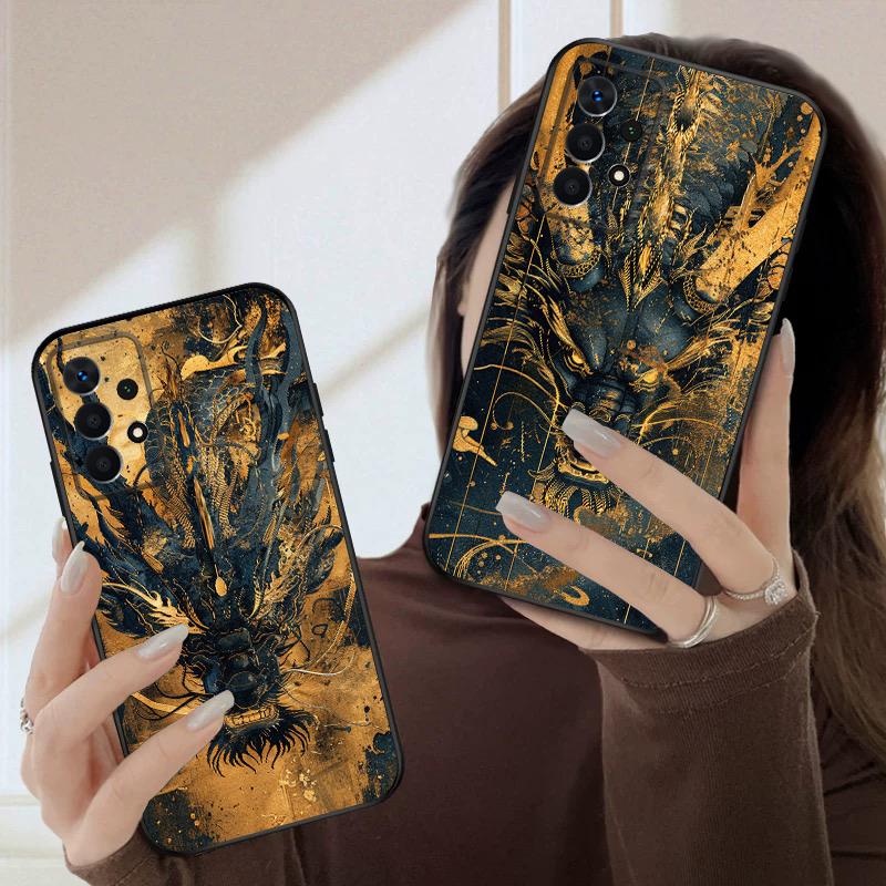 Golden Dragon For Samsung A03 Core A 04 05 06 12 14 15 16 22 23 Galaxy A25 26 4G 34 35 52 53 56 71 73 90 5G soft phone case