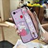 Kickstand Anti-knock Phone Case For OPPO F7 Ring Protective Wrist Strap Phone Holder Wristband Dirt-resistant Durable