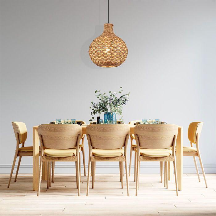 Suspension décorative - BV - BV02-00035 - Rotin naturel - Métal - 1xE27 23W IP20