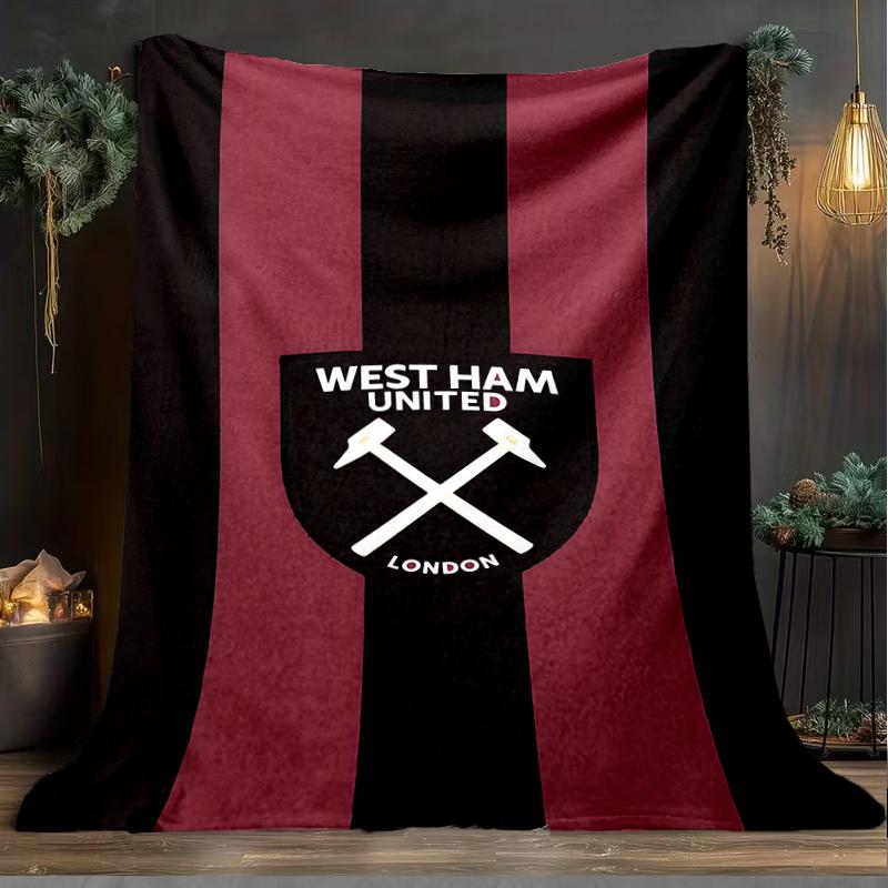 1PC West Football Printed Soft Flannel Blanket Throw for Adult Bedroom Living Room Sofa Camping Travel Fan gifts Christmas Gifts