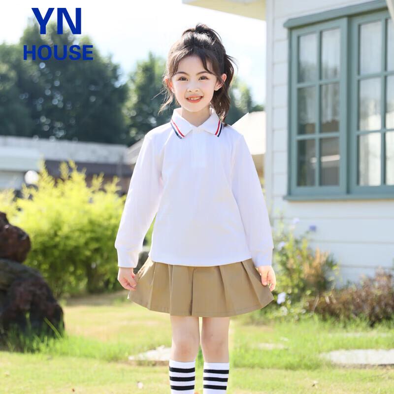 

Yinuofang Unisex Kids Long-Sleeve Cotton Polo Shirt 120