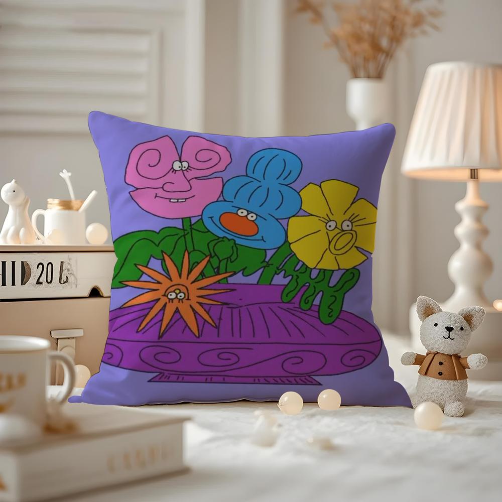 

Cute Retro Illustration Cushion Cover Pattern Printed Pillowcase For Living Room Sofa Cushion Cover & Bedroom Decor 12x12Inch
