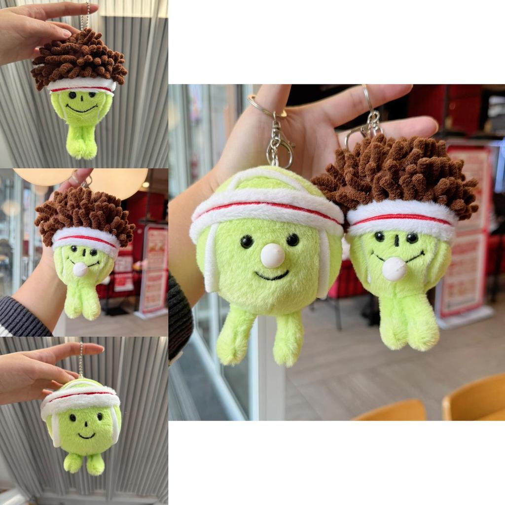 Creative Bubble Tennis Plush Toy Keychain Pendant For Sports Fans