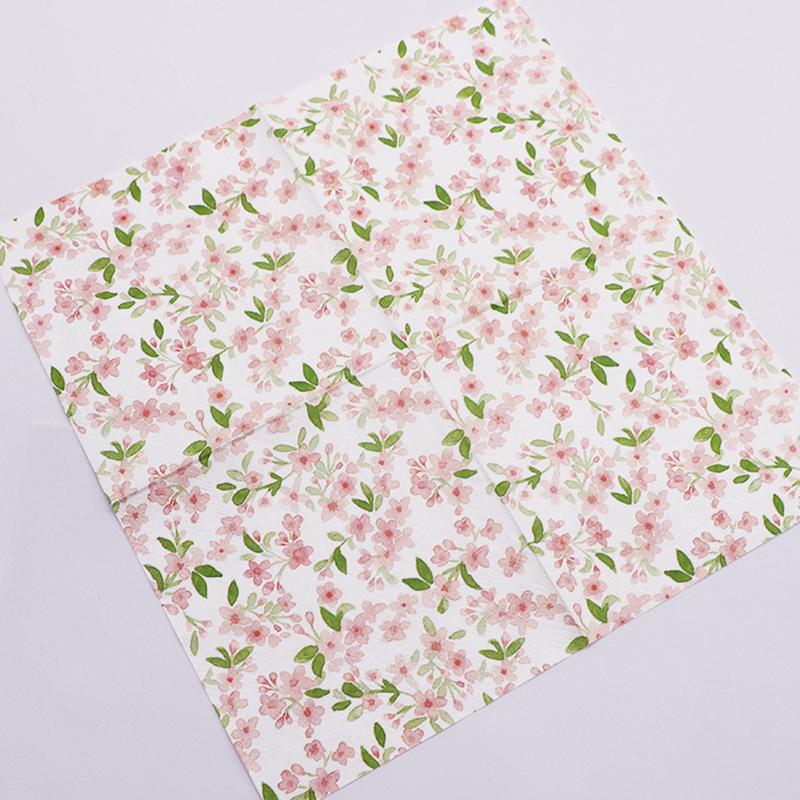 20Pcs Spring Pink Flower Printed Napkins, Disposable 3 Layer Paper Napkins for Birtthday Party Hotel Dinner Table DIY Decor