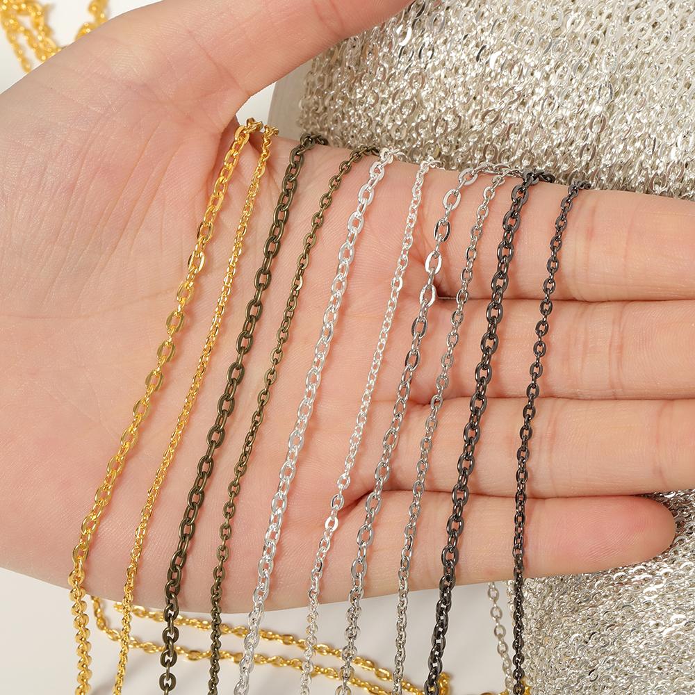5Meters Metal Link Chains Multi Color Bulk Necklace Bracelet Chain Accessory for DIY Jewelry Making Findings Supplies Wholesale