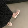Inner Height Increase Pink Mary Jane Single Shoes Fairy Shoes Spring and Autumn 2024 New French Spring Bow Evening Shoes