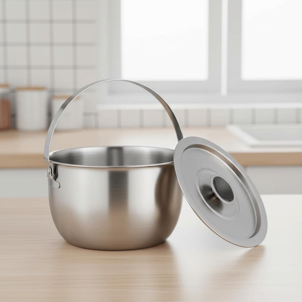 316 Stainless Steel Oil Strainer Tank with Filter Mesh Grease Container Mixing Bowl  Restaurant