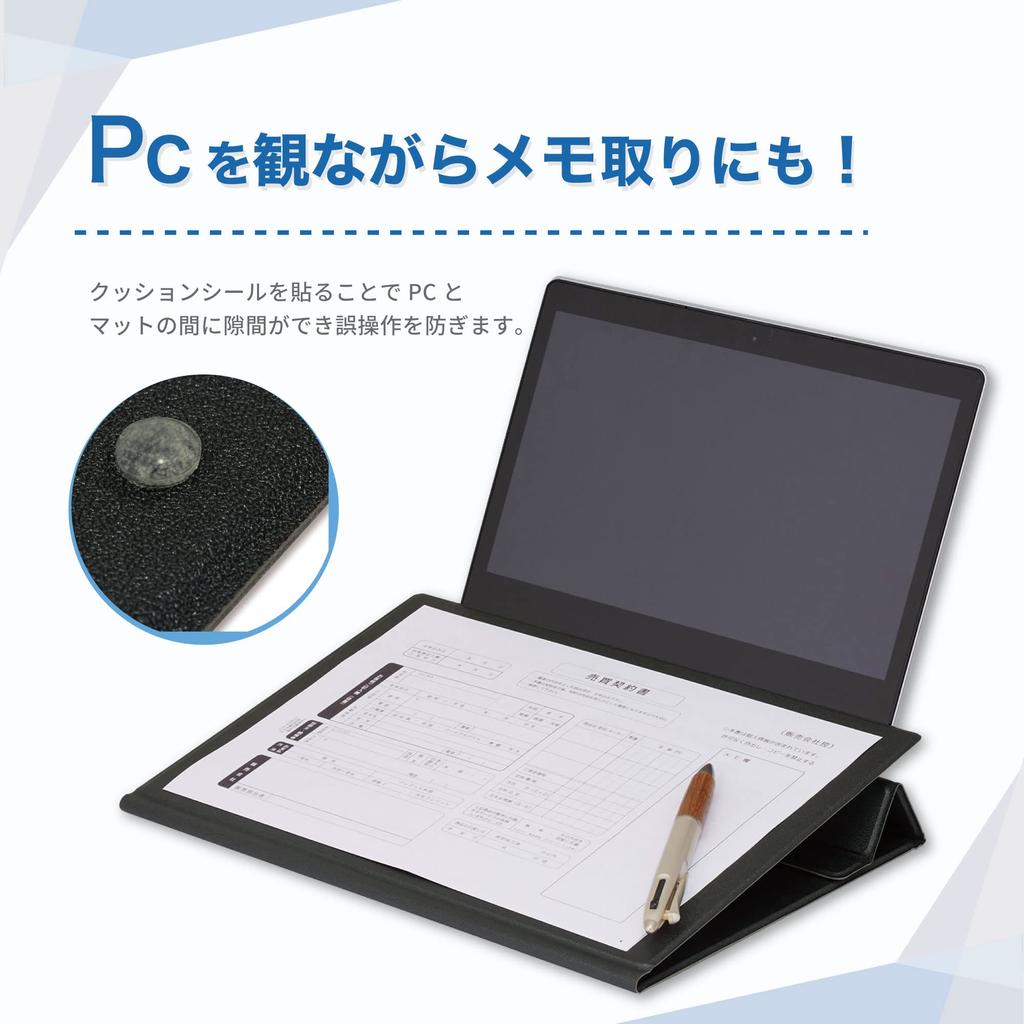 Asuka Mobile PC Stand DSK06 Desktop Tablet Laptop Tablet with Desk Mat Slanted Black
