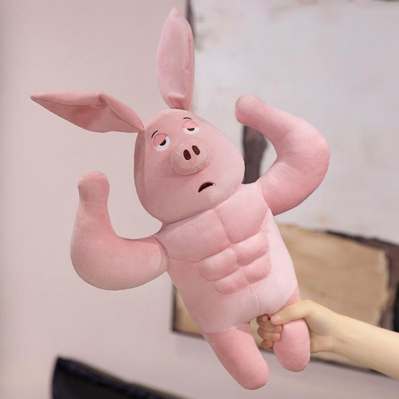 New Cute Flying Pig Muscle Pig Plush Toy Doll Funny Abs Pig Doll Sleeping On The Bed Gift Premium Durable Quality