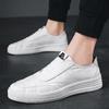 New Men's Leather Loafers High Quality Italian White Casual Shoes Comfort Slip On Lightweight Walking Sneakers Driving Mocassins