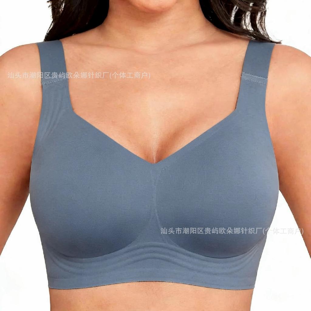 Womens Plus Size Seamless Wireless Bra With Removable Pads For Large Breast