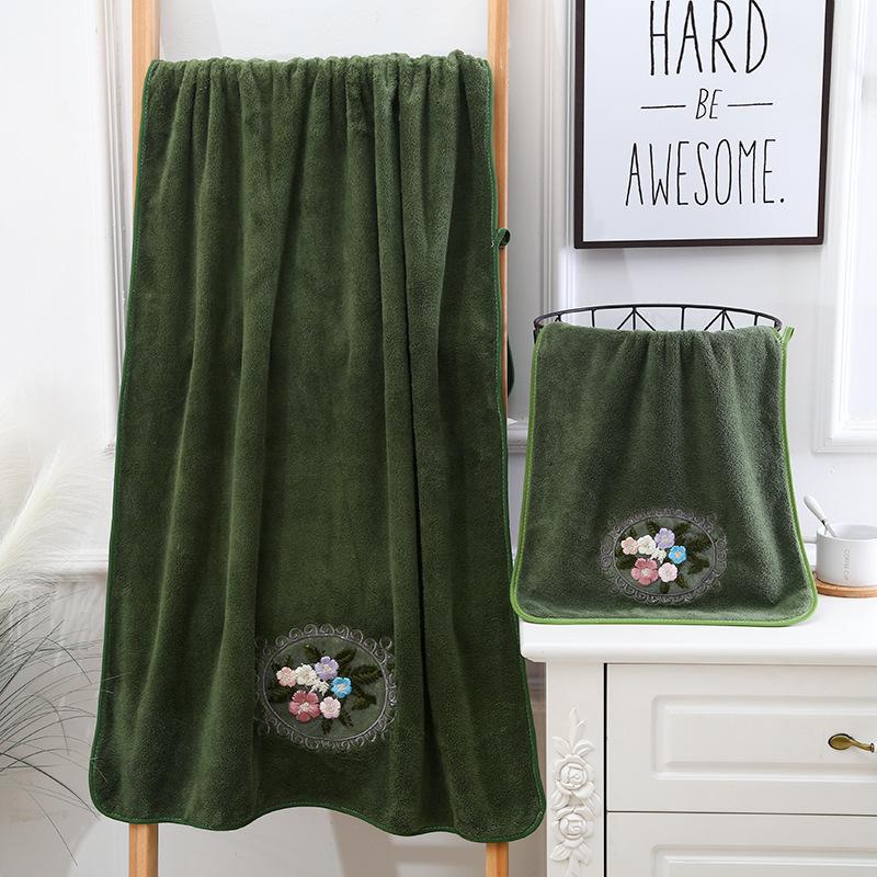 Mirror Flower High-density Coral Fleece Towel Bath Towel Mother Towel Home Face Towel Soft and Absorbent