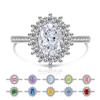 European and American Fashion Sunflower Diamond Ring with Colored Gemstones for Women