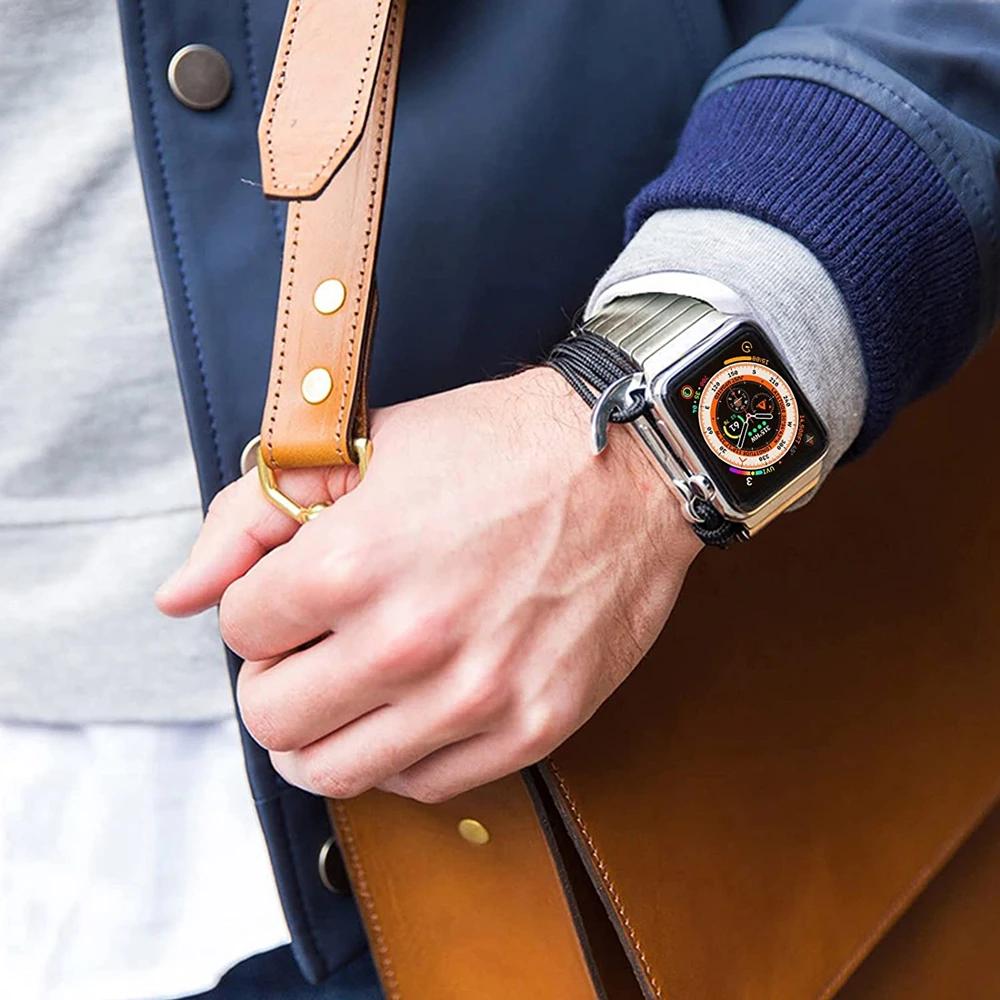 Titanium Color Stainless Steel Strap For Apple Watch Series 10 46mm Luxury Band Link Bracelet IWatch Ultra2 49mm 45mm 44mm 42mm 9 8 7 6 SE 5