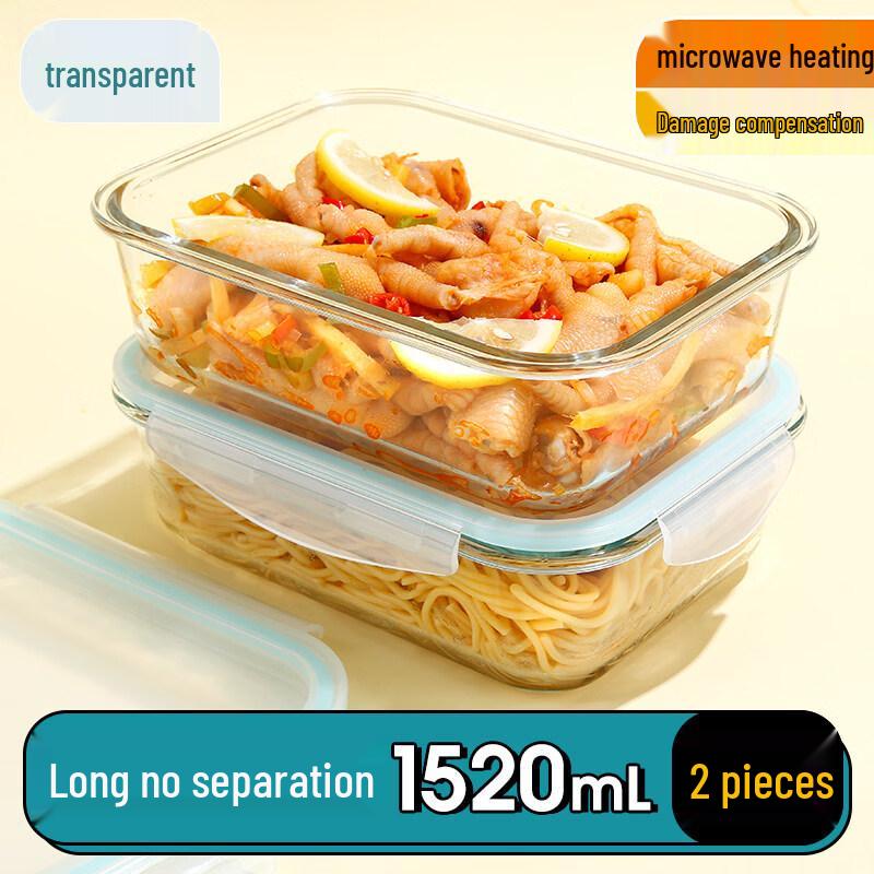 ZISIZ Large Capacity Microwaveable Glass Lunch Box