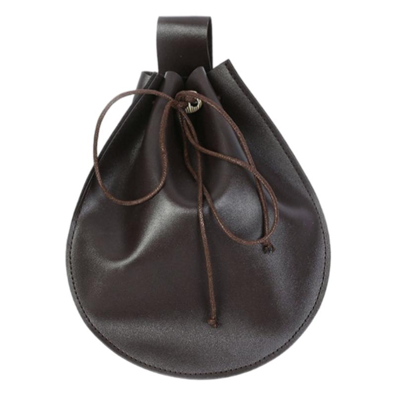 Medieval Faux Leather Belt Pouch,Portable Retro Renaissances Belt Bag Coin Purse Dices Bag for LARP,Halloween Cosplay