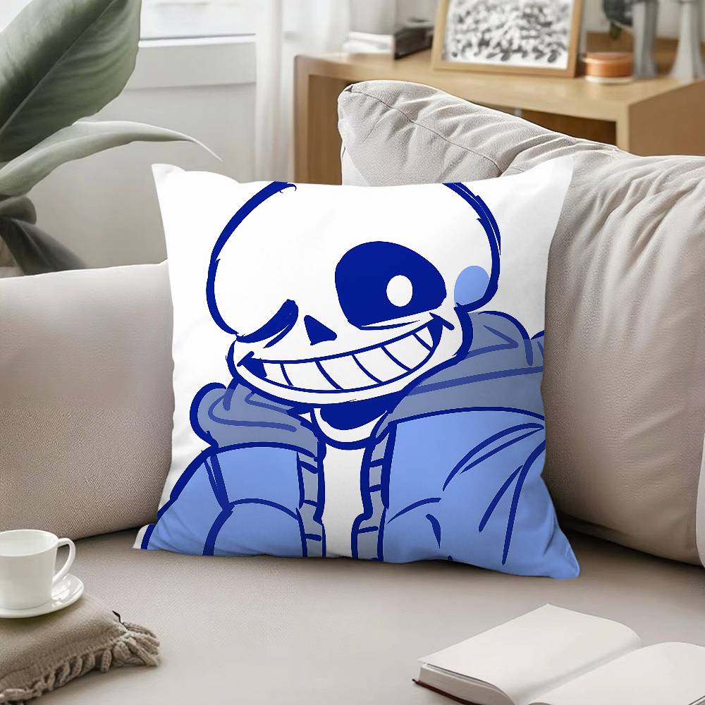 Süße H-Undertale Sans-W Kissenhülle Kissenbezug Weich Süß Dekokissenhülle Für Auto Sofa Kissenbezug Polyester Mit Reißverschluss