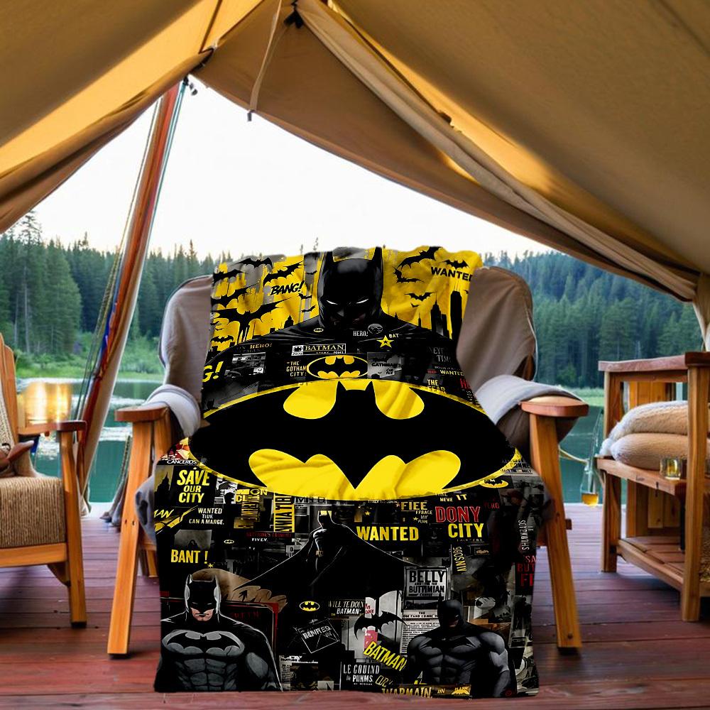 1PC Batman, Gotham City Outdoor Blanket Lightweight Flannel, Soft & Warm, All-Season Use for Sofa, Outdoor, Camping, Living Room, Office13