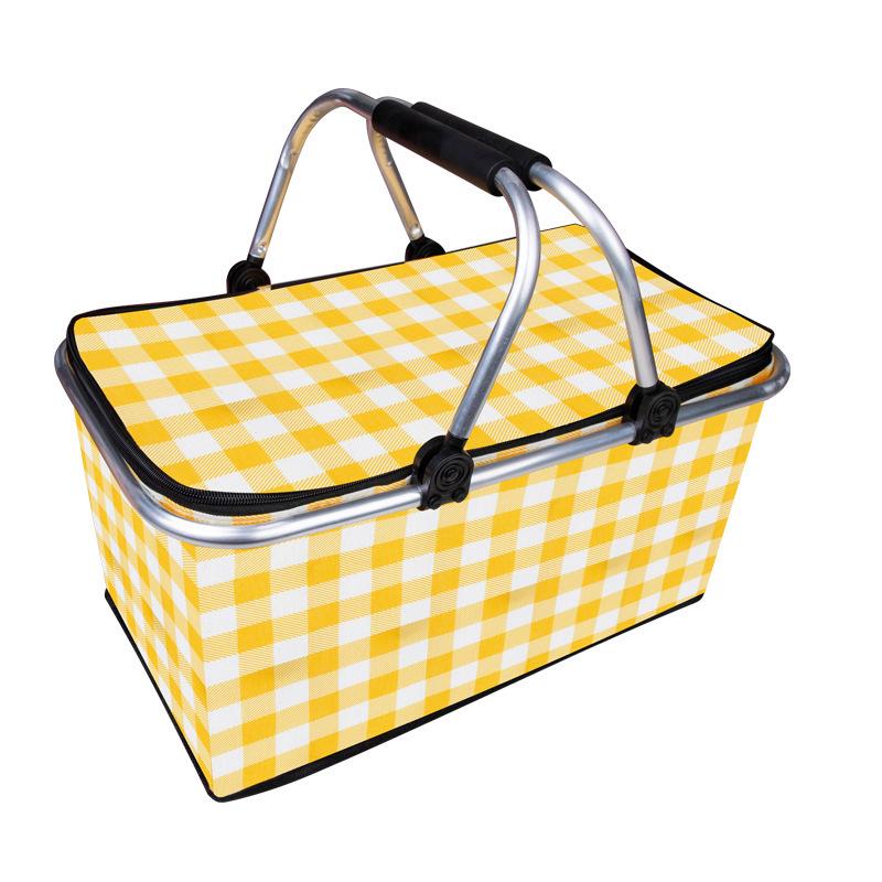 Large Capacity Portable Picnic Basket Cooler Bag with Aluminum Foil for Outdoor Camping
