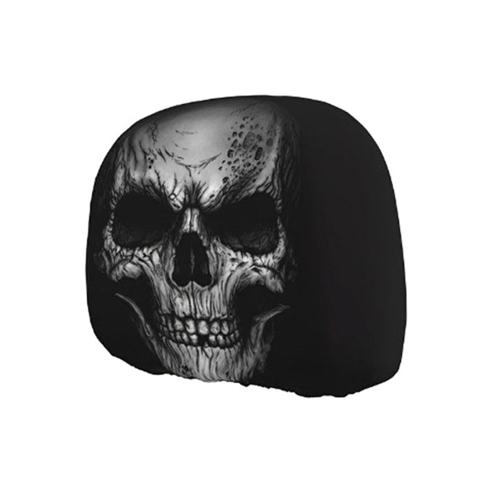 1 Τεμάχιο Μαύρο Κάλυμμα Προσκέφαλου Αυτοκινήτου με Μοτίβο Κρανίου Αναπνεύσιμο Κάλυμμα Προσκέφαλου Καθίσματος Αυτοκινήτου Μαξιλαροθήκη Αυτοκινήτου Απόκριες