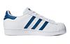 adidas Originals SUPERSTAR Comfortable Low Top Skateboard Shoes White Blue Tail Unisex F34163